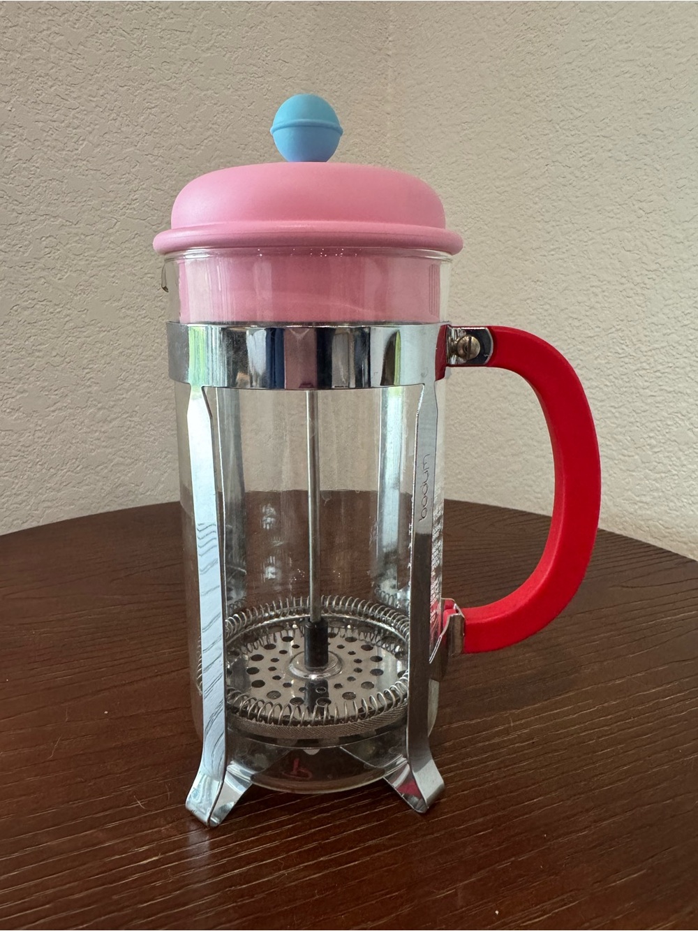 Bodum 7 2 French Press Glass Pink Red Blue 34oz 8 Cup Vintage Memphis Style